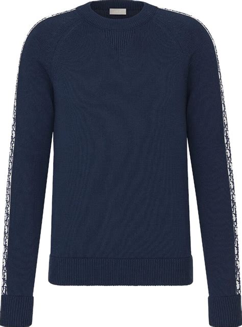 navy blue dior oblique stripe sweater